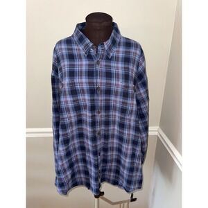 Duluth‎ Trading Co Mens Flannel Button Down Shirt Blue Big Tall 4XL
